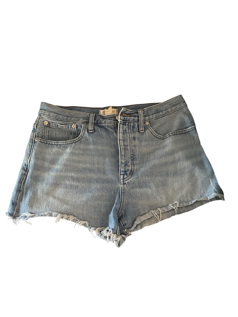 Madewell Relaxed Denim Medium Wash Cutoff Jean Shorts Button Fly 29 Basic boho - Picture 2 of 10